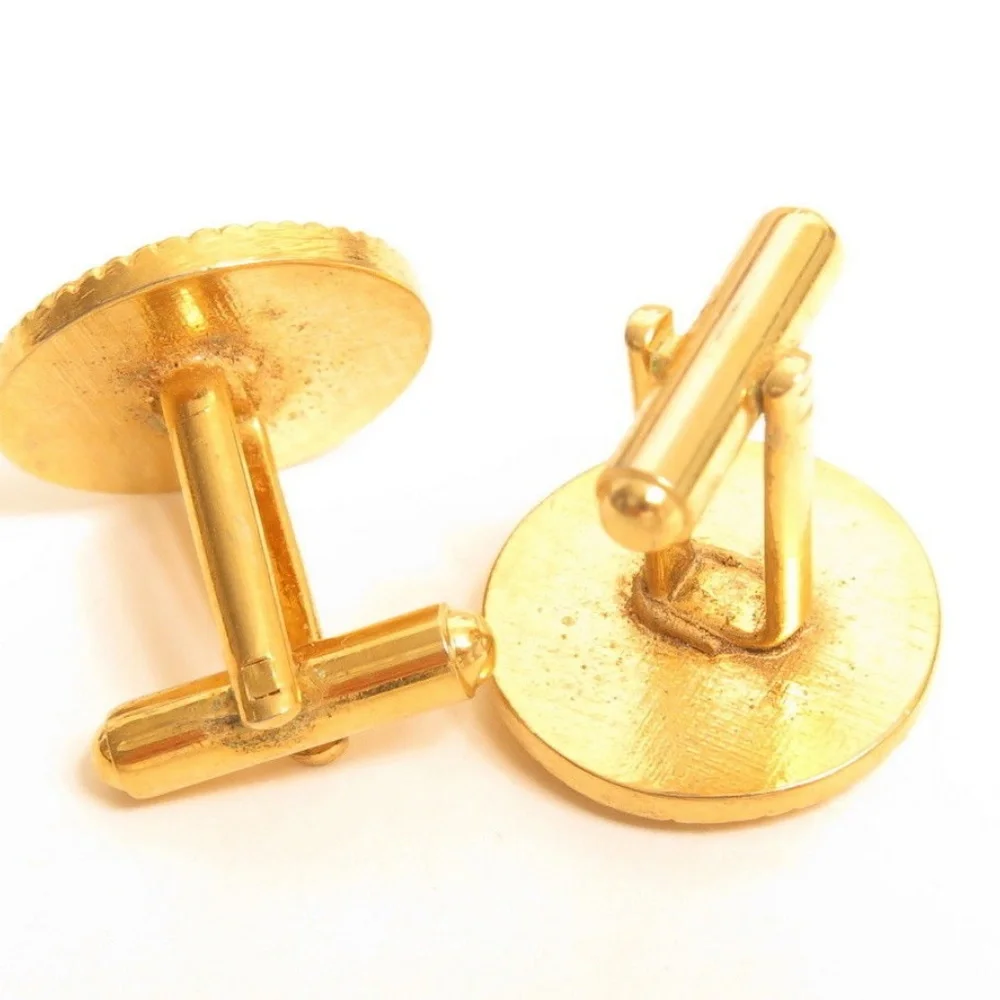 Vintage Christian Cross Design Gold‎ Cufflinks